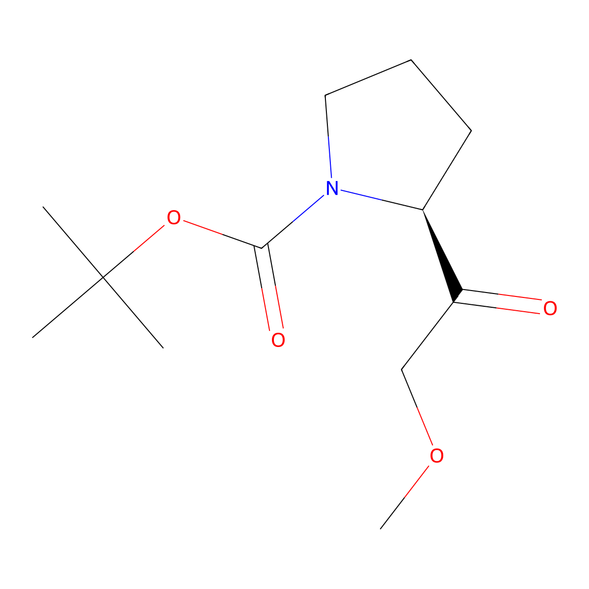 tert-butyl (2S)-2-(2-methoxyacetyl)pyrrolidine-1-carboxylate molecular structure, CAS 2136687-39-1