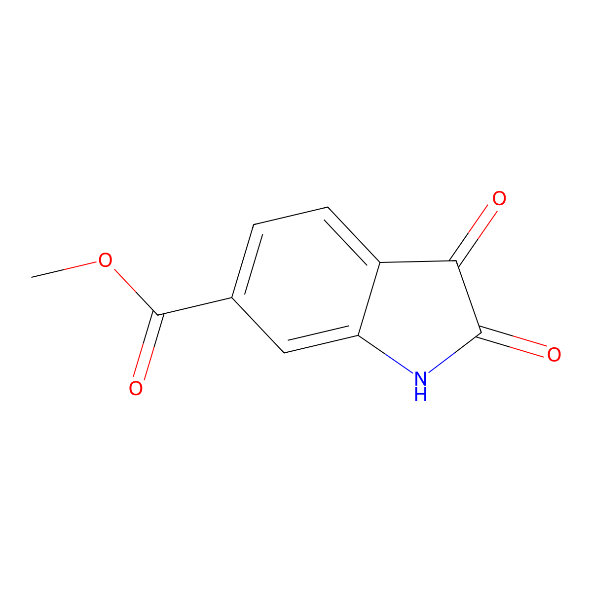 methyl 2,3-dioxo-2,3-dihydro-1H-indole-6-carboxylate molecular structure, CAS 213670-35-0