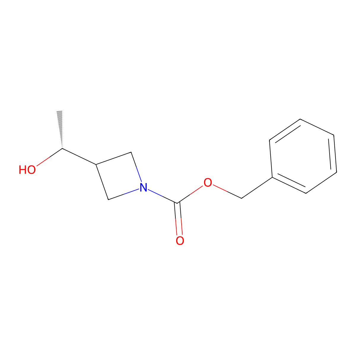 benzyl 3-[(1R)-1-hydroxyethyl]azetidine-1-carboxylate molecular structure, CAS 2136706-94-8