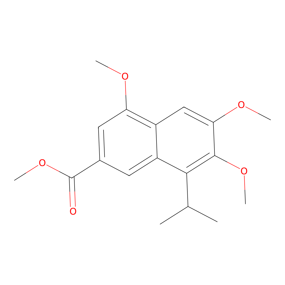 Methyl 8-isopropyl-4,6,7-trimethoxy-2-naphthoate molecular structure, CAS 213682-35-0