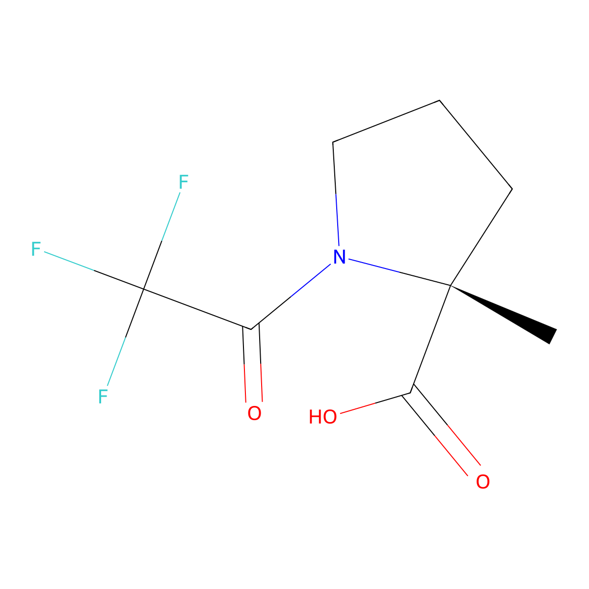 (2R)-2-methyl-1-(trifluoroacetyl)pyrrolidine-2-carboxylic acid molecular structure, CAS 2136845-73-1