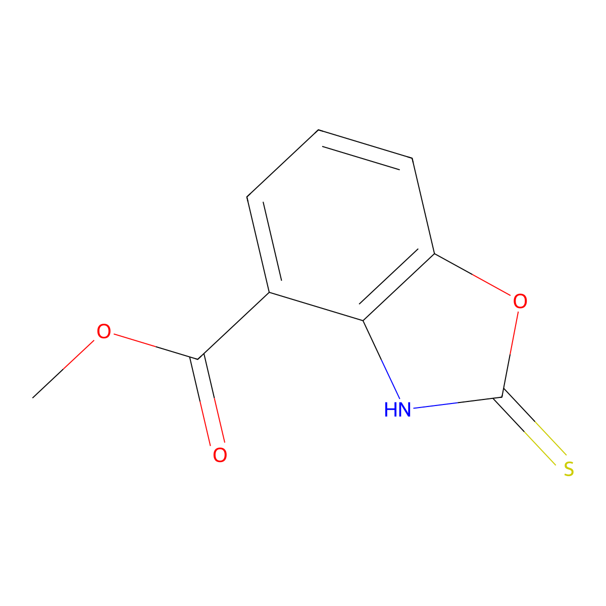 Methyl 2-thioxo-2,3-dihydrobenzoxazole-4-carboxylate molecular structure, CAS 213685-54-2