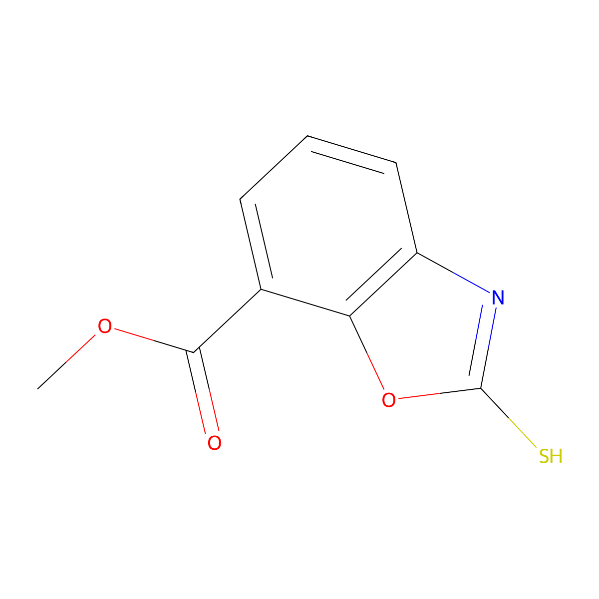 Methyl 2-mercaptobenzo[D]oxazole-7-carboxylate molecular structure, CAS 213685-64-4