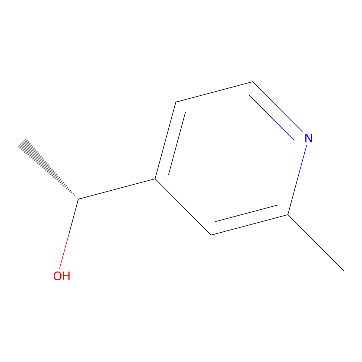 (1R)-1-(2-methylpyridin-4-yl)ethan-1-ol molecular structure, CAS 2136865-52-4