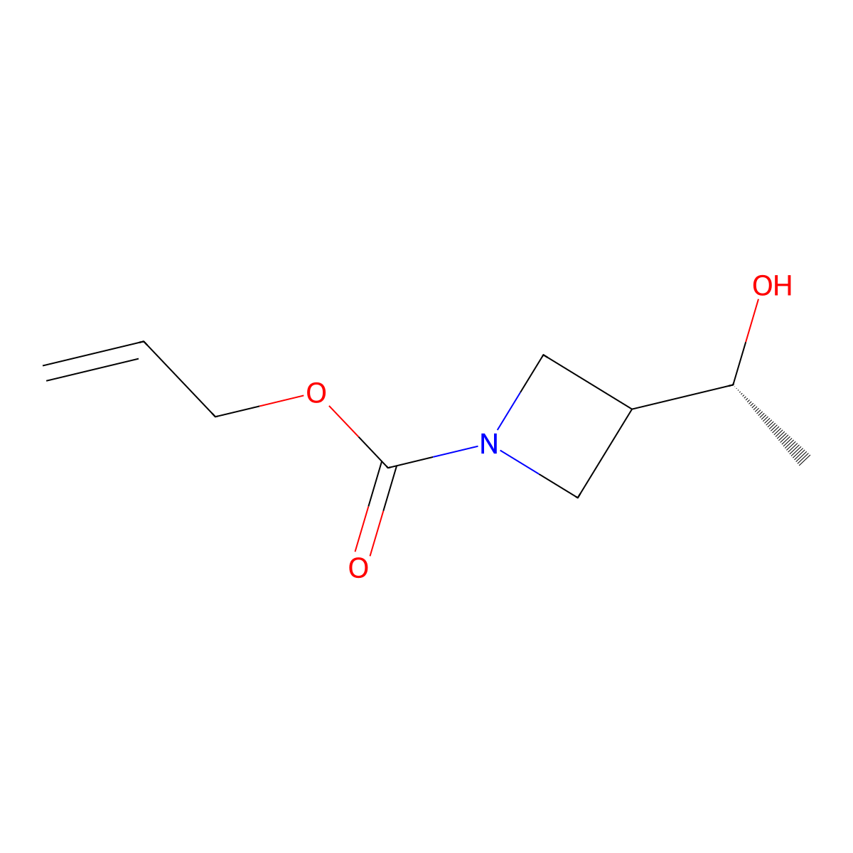 prop-2-en-1-yl 3-[(1R)-1-hydroxyethyl]azetidine-1-carboxylate molecular structure, CAS 2136882-29-4