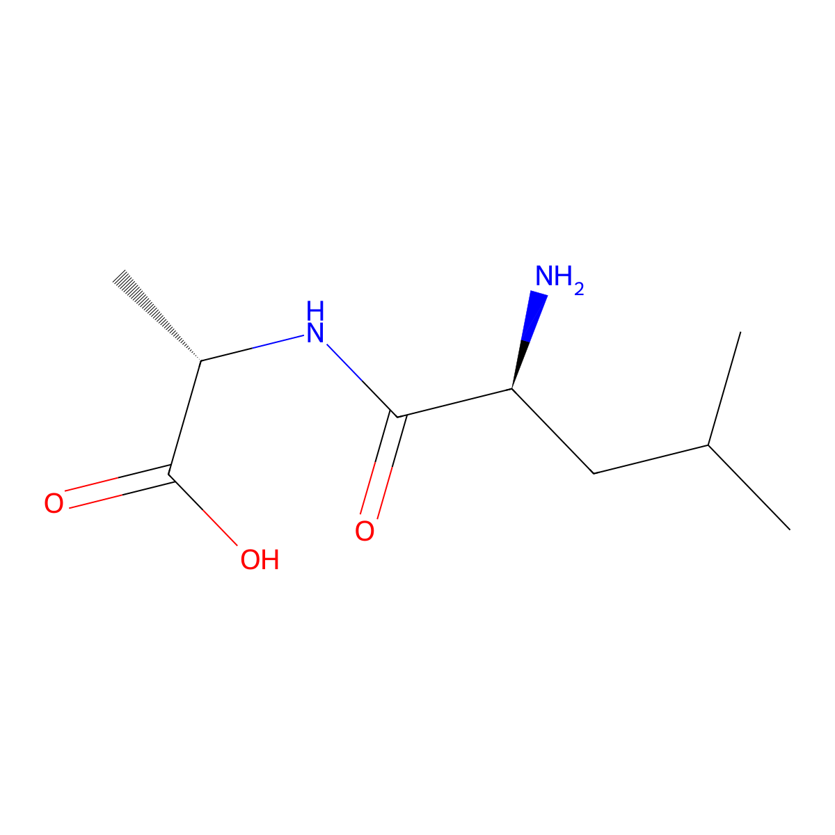 L-Leucyl-L-alanine molecular structure, CAS 21369-94-8