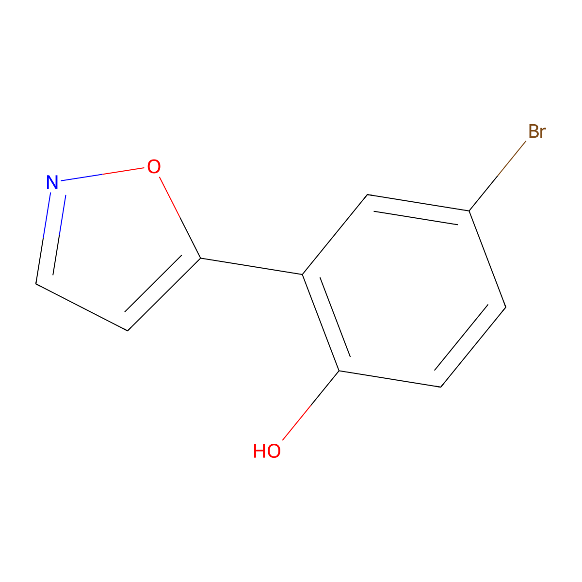 4-Bromo-2-(5-isoxazolyl)phenol molecular structure, CAS 213690-27-8