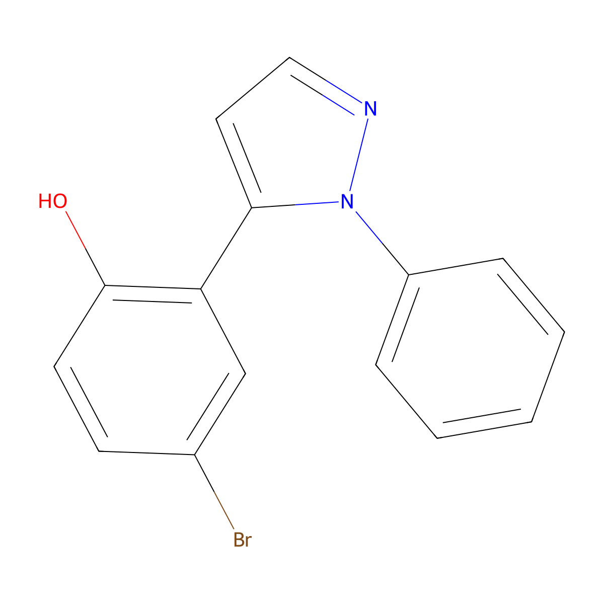 4-Bromo-2-(1-phenyl-1H-pyrazol-5-yl)phenol molecular structure, CAS 213690-49-4