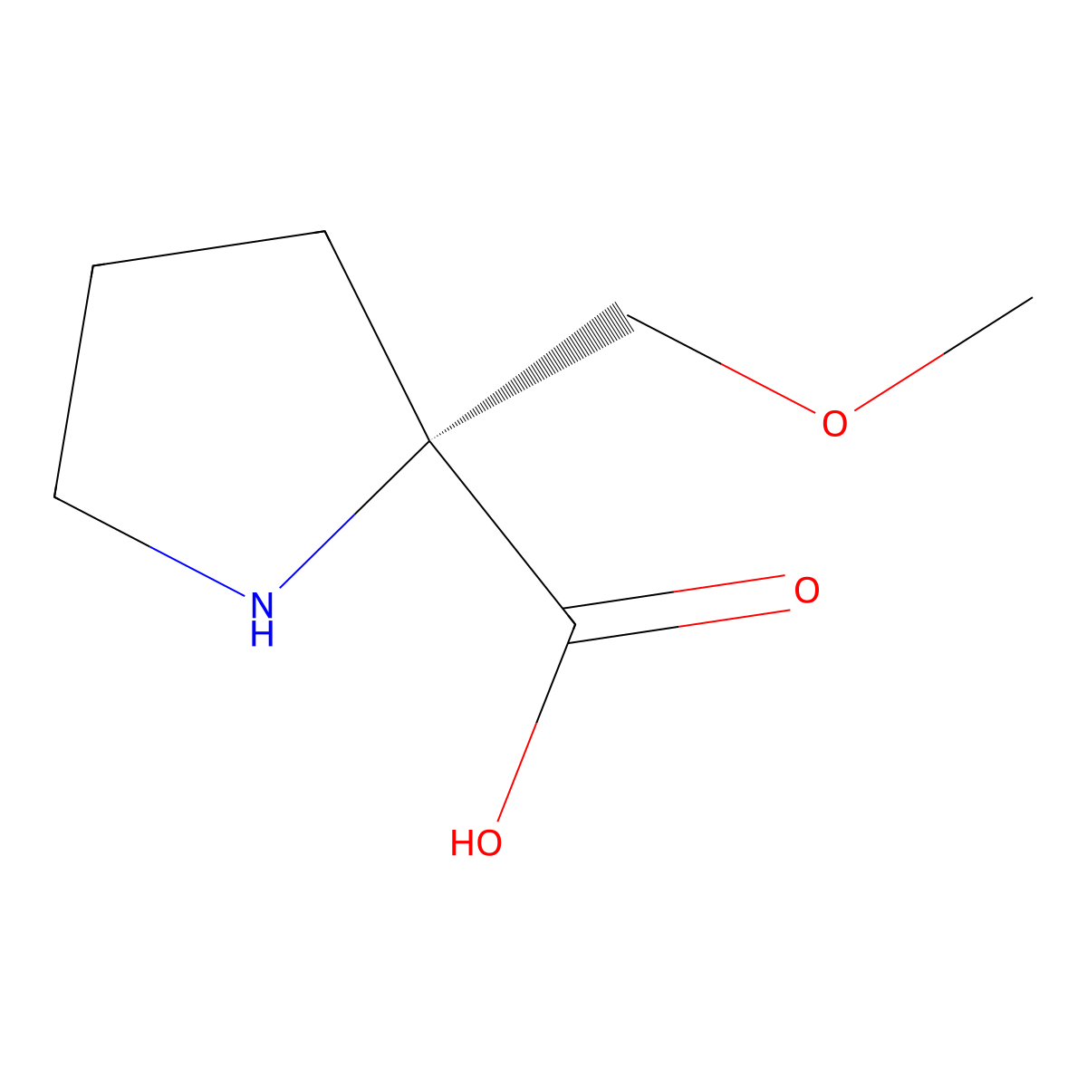 (R)-2-(Methoxymethyl)pyrrolidine-2-carboxylic acid molecular structure, CAS 2136906-03-9