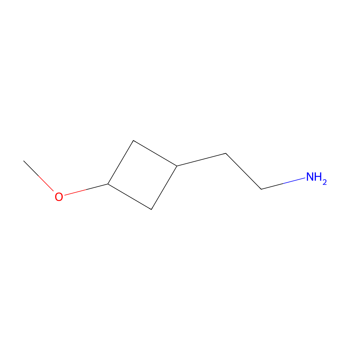 2-(3-Methoxycyclobutyl)ethan-1-amine molecular structure, CAS 2136938-50-4