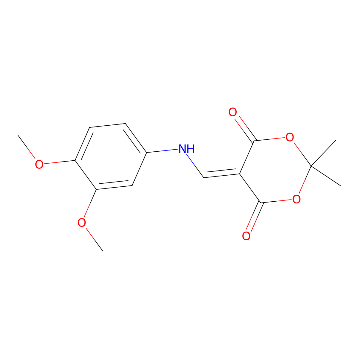 5-(((3,4-Dimethoxyphenyl)amino)methylene)-2,2-dimethyl-1,3-dioxane-4,6-dione molecular structure, CAS 213699-53-7