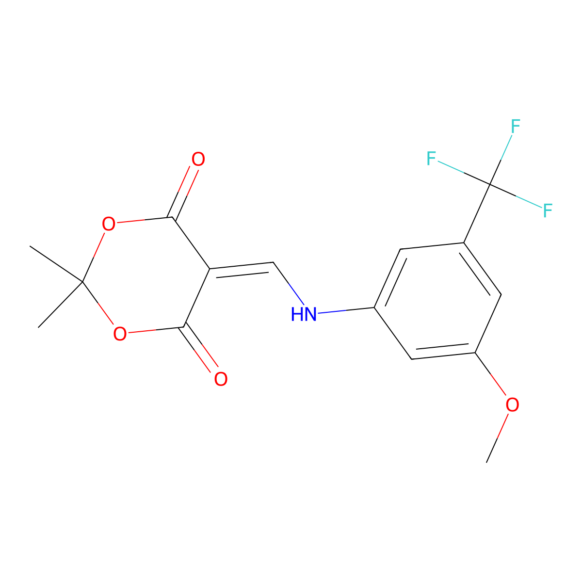 5-[[3-Methoxy-5-(trifluoromethyl)anilino]methylidene]-2,2-dimethyl-1,3-dioxane-4,6-dione molecular structure, CAS 213699-57-1