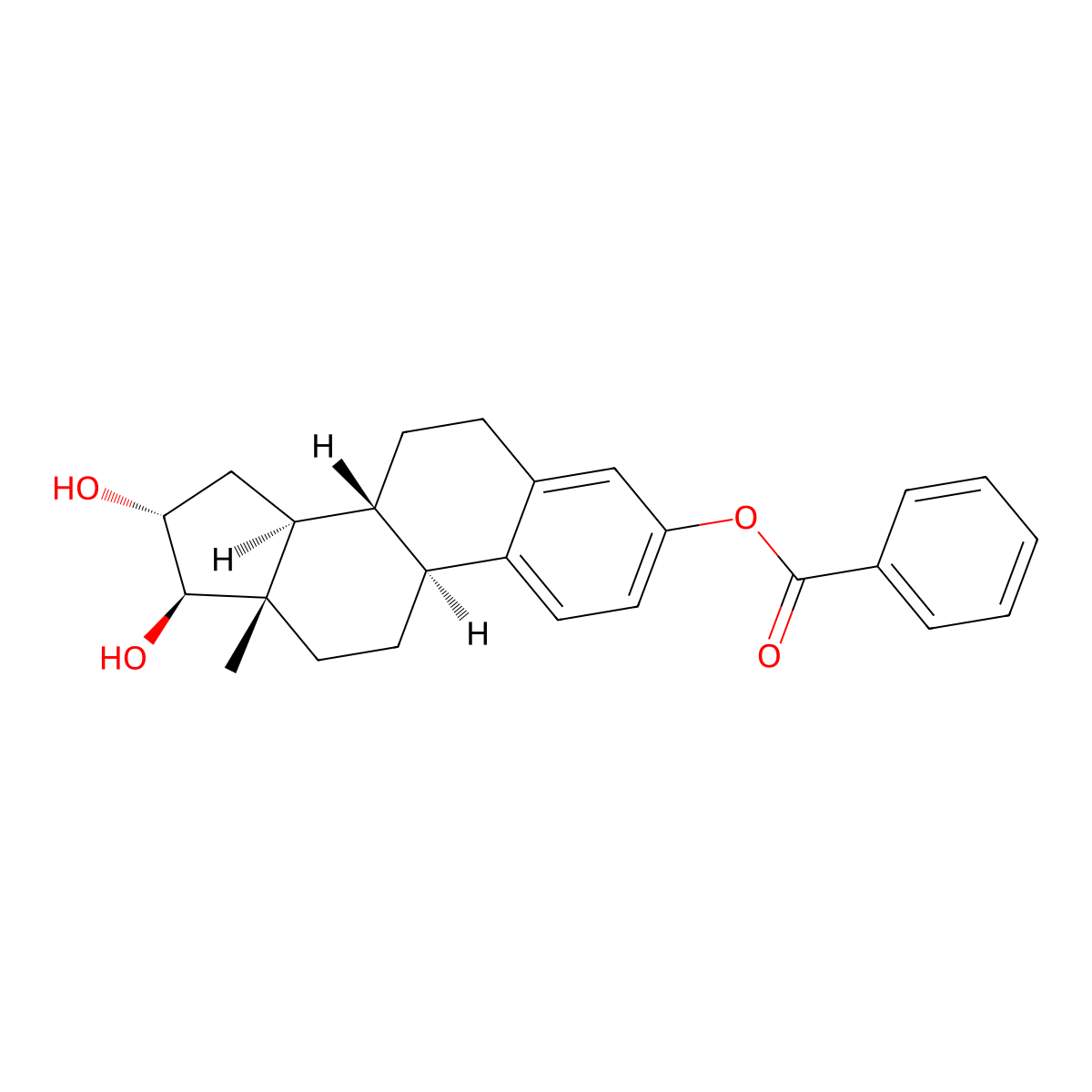 Estriol 3-benzoate molecular structure, CAS 2137-85-1