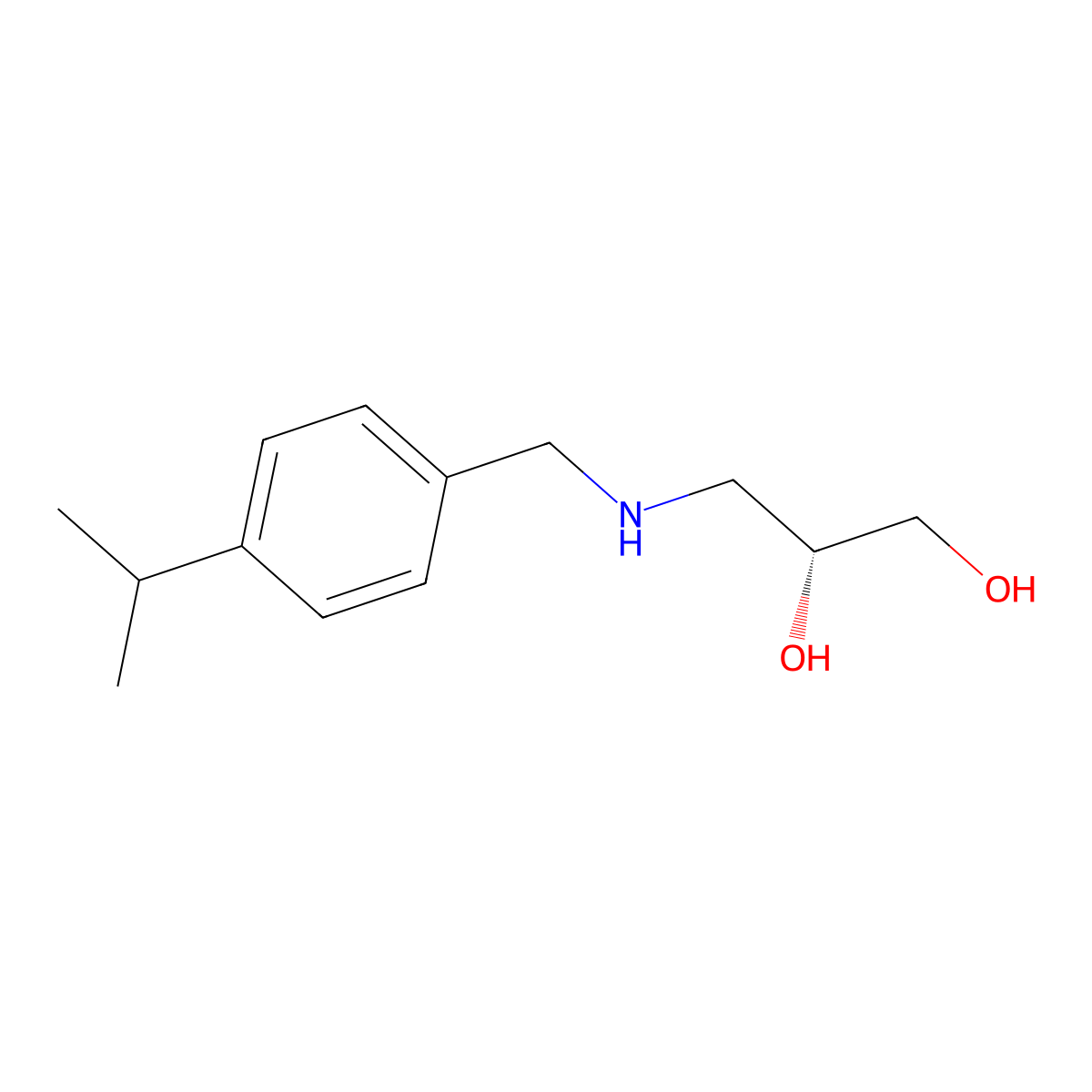 (2R)-3-({[4-(propan-2-yl)phenyl]methyl}amino)propane-1,2-diol molecular structure, CAS 2137025-71-7