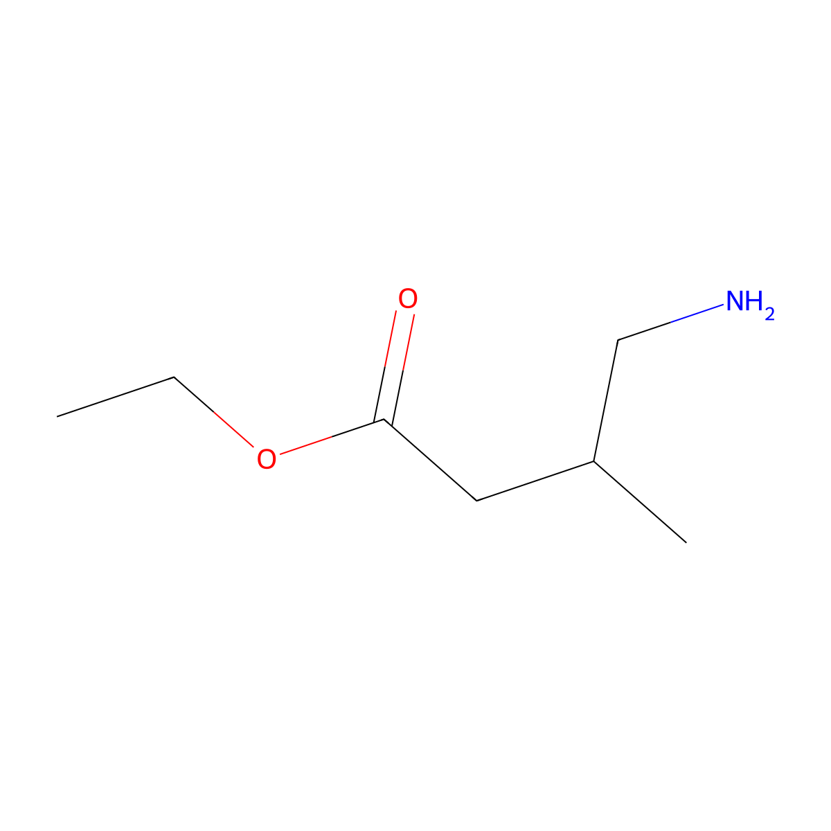 ethyl (3R)-4-amino-3-methylbutanoate molecular structure, CAS 2137025-78-4