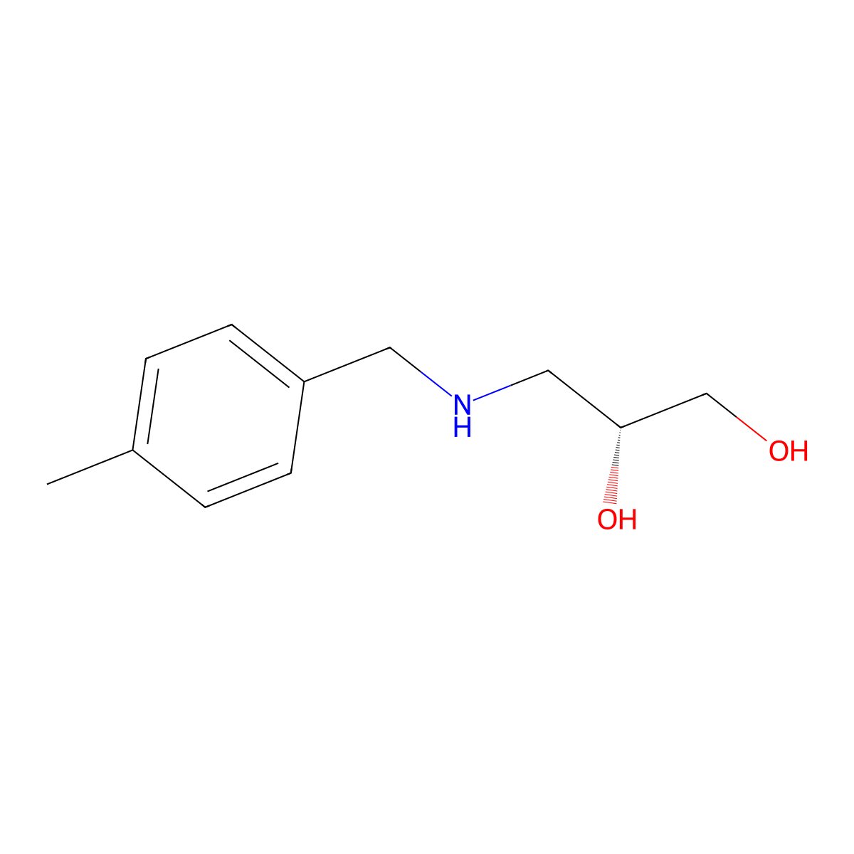 (2R)-3-{[(4-methylphenyl)methyl]amino}propane-1,2-diol molecular structure, CAS 2137025-82-0