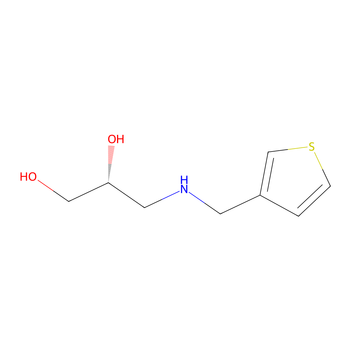(2R)-3-{[(thiophen-3-yl)methyl]amino}propane-1,2-diol molecular structure, CAS 2137025-96-6