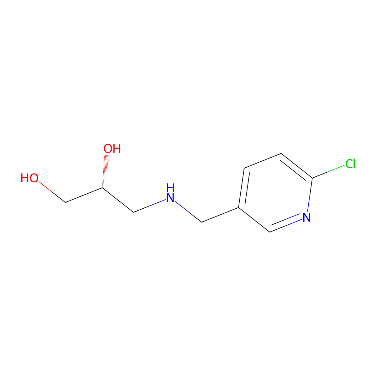 (2R)-3-{[(6-chloropyridin-3-yl)methyl]amino}propane-1,2-diol molecular structure, CAS 2137026-10-7