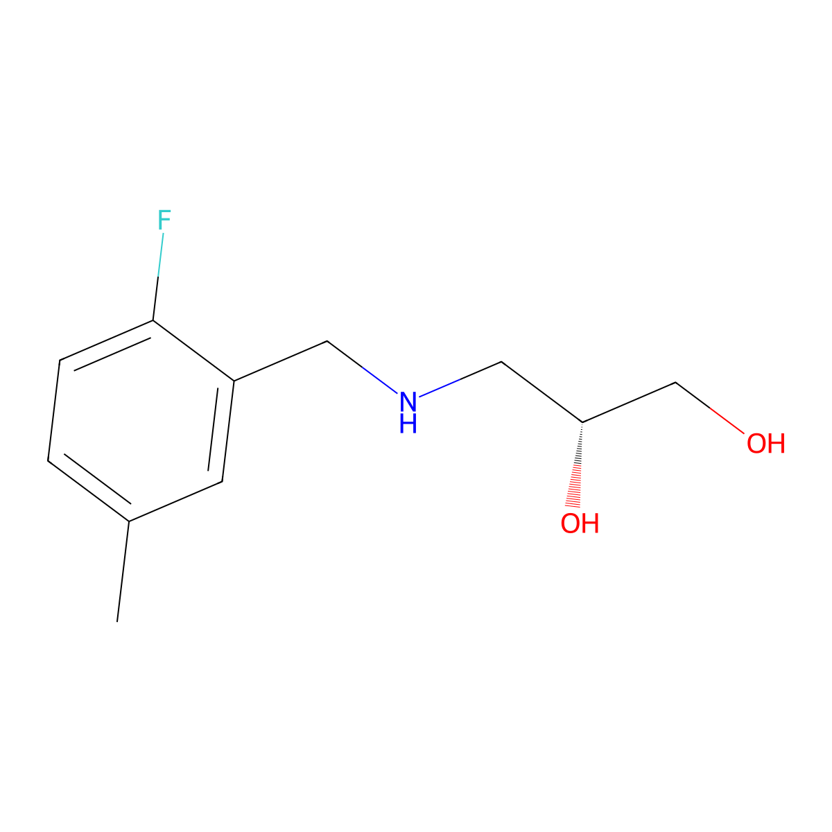 (2R)-3-{[(2-fluoro-5-methylphenyl)methyl]amino}propane-1,2-diol molecular structure, CAS 2137026-41-4