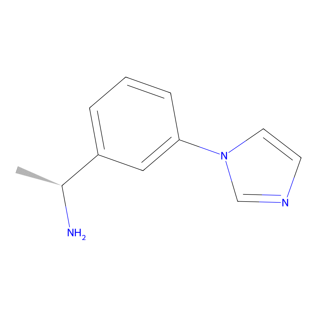(1R)-1-[3-(1H-imidazol-1-yl)phenyl]ethan-1-amine molecular structure, CAS 2137026-70-9