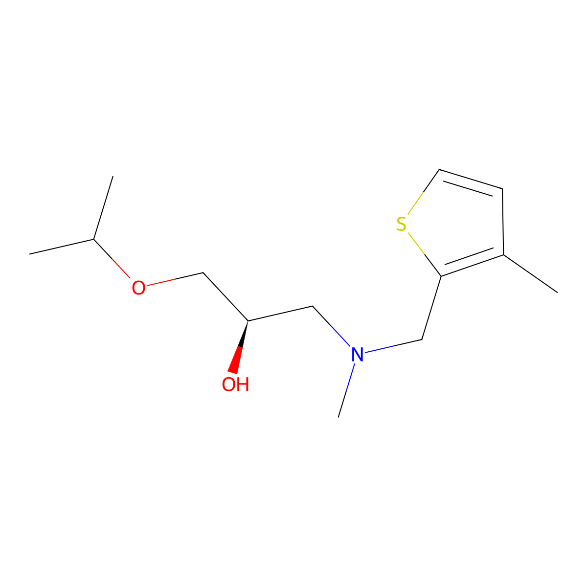 [(2R)-2-hydroxy-3-(propan-2-yloxy)propyl](methyl)[(3-methylthiophen-2-yl)methyl]amine molecular structure, CAS 2137027-12-2