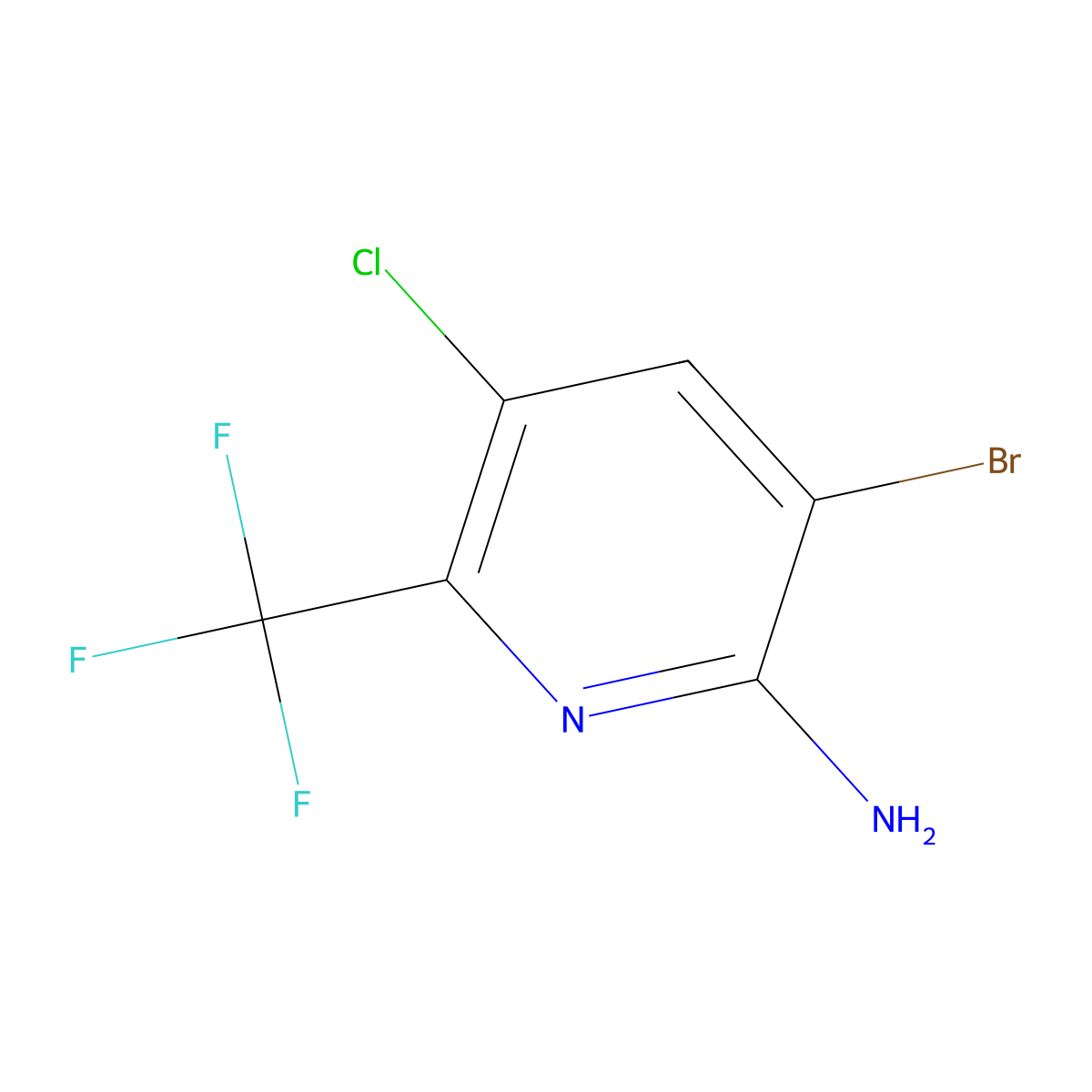 3-Bromo-5-chloro-6-(trifluoromethyl)pyridin-2-amine molecular structure, CAS 2137028-35-2