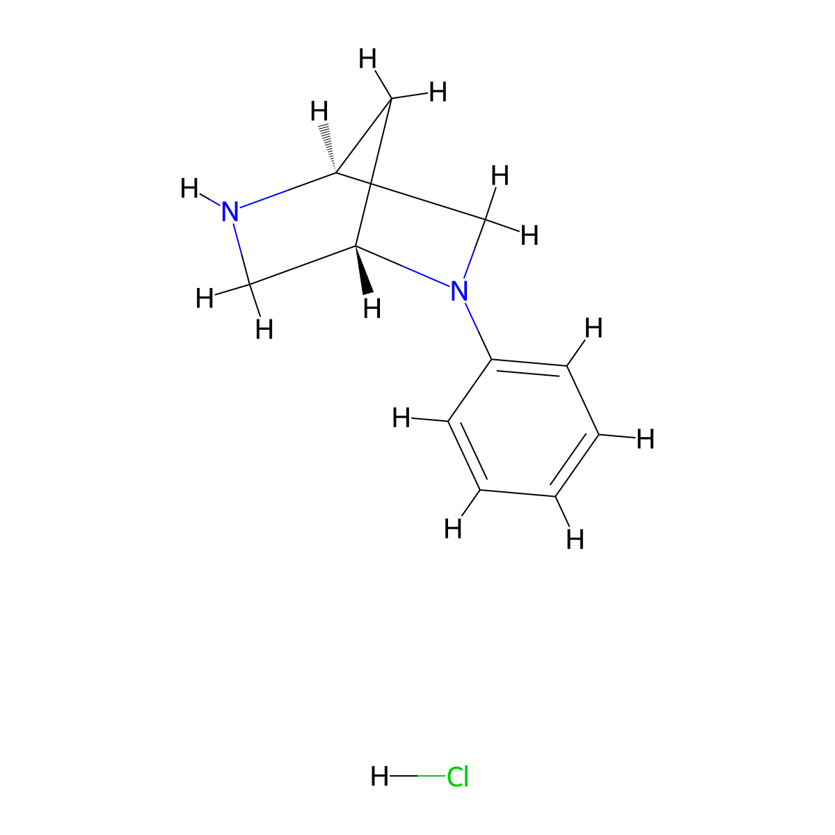 (1S,4S)-2-phenyl-2,5-diazabicyclo(2.2.1)heptane hydrochloride molecular structure, CAS 2137028-91-0