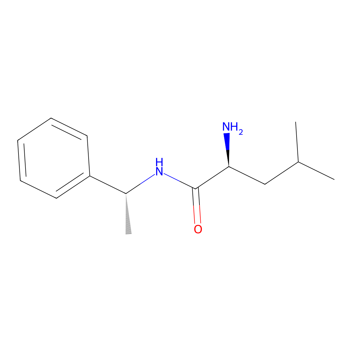 (2S)-2-amino-4-methyl-N-[(1R)-1-phenylethyl]pentanamide molecular structure, CAS 2137029-77-5