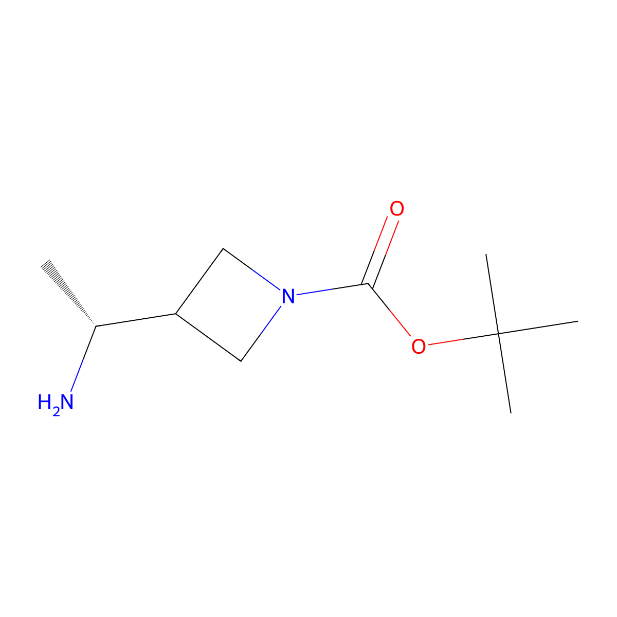 tert-butyl 3-[(1R)-1-aminoethyl]azetidine-1-carboxylate molecular structure, CAS 2137030-21-6