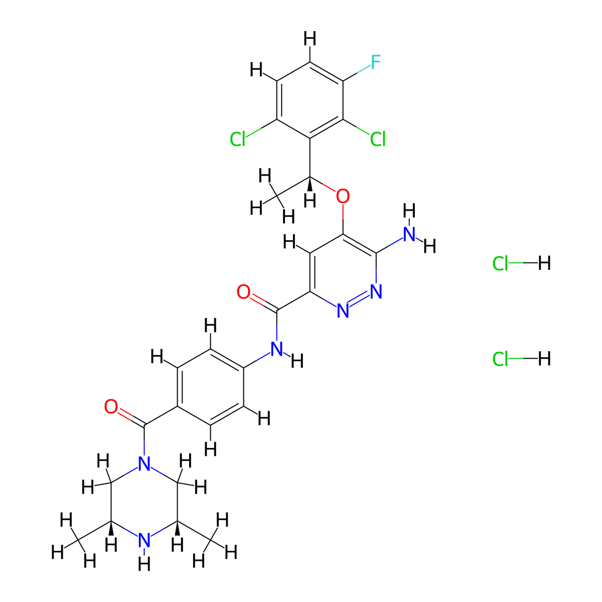Ensartinib Hydrochloride molecular structure, CAS 2137030-98-7