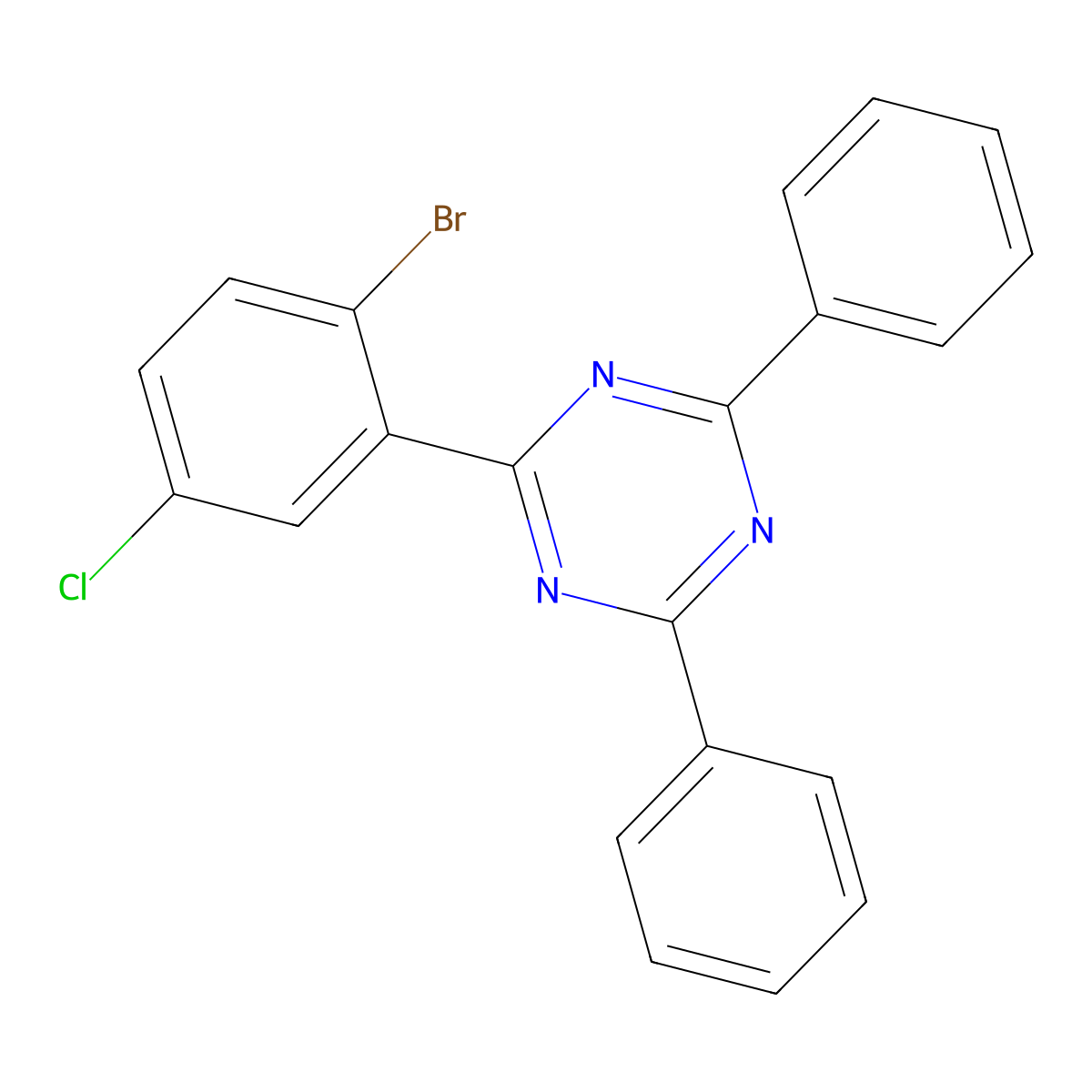 2-(2-Bromo-5-chlorophenyl)-4,6-diphenyl-1,3,5-triazine molecular structure, CAS 2137032-39-2