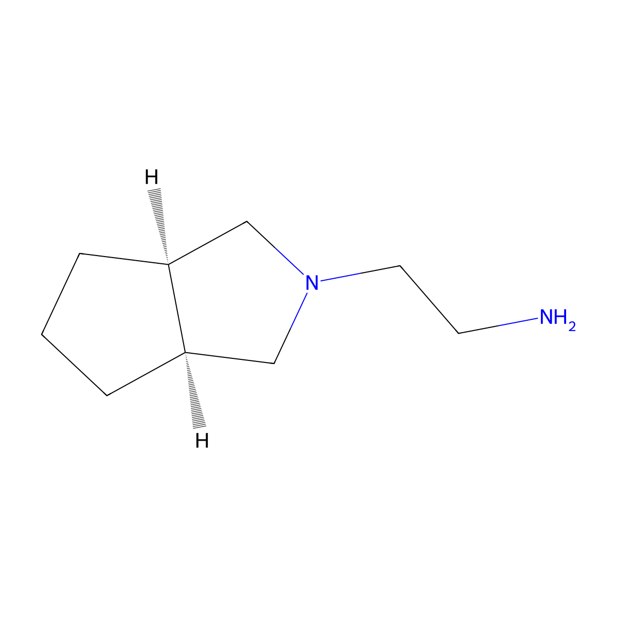 2-[(3aR,6aS)-octahydrocyclopenta[c]pyrrol-2-yl]ethan-1-amine molecular structure, CAS 2137032-53-0