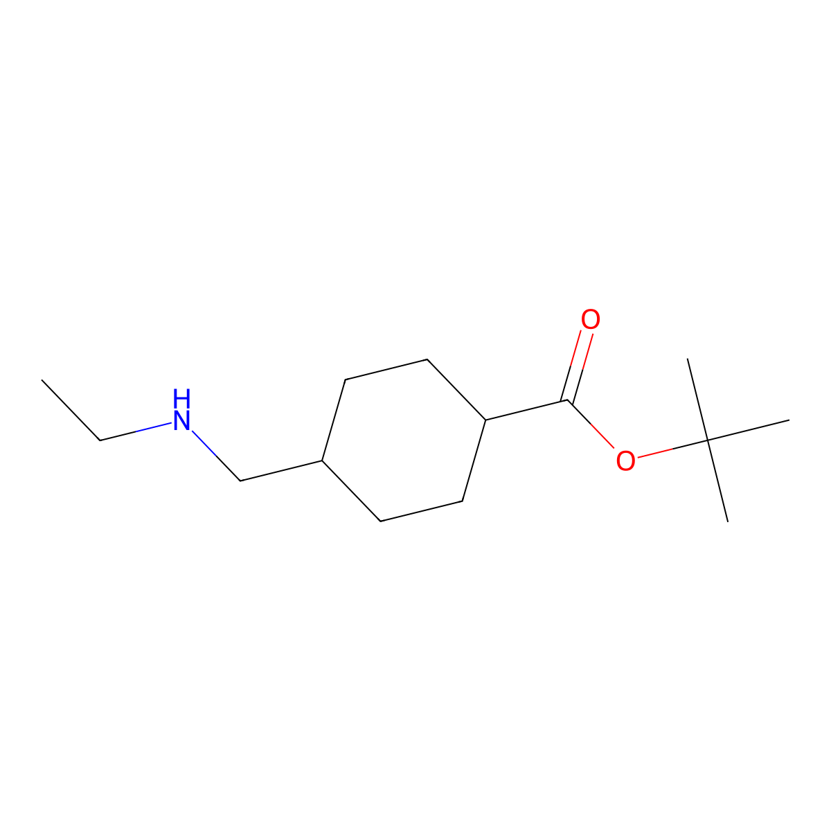 Tert-butyl 4-[(ethylamino)methyl]cyclohexane-1-carboxylate molecular structure, CAS 2137033-27-1