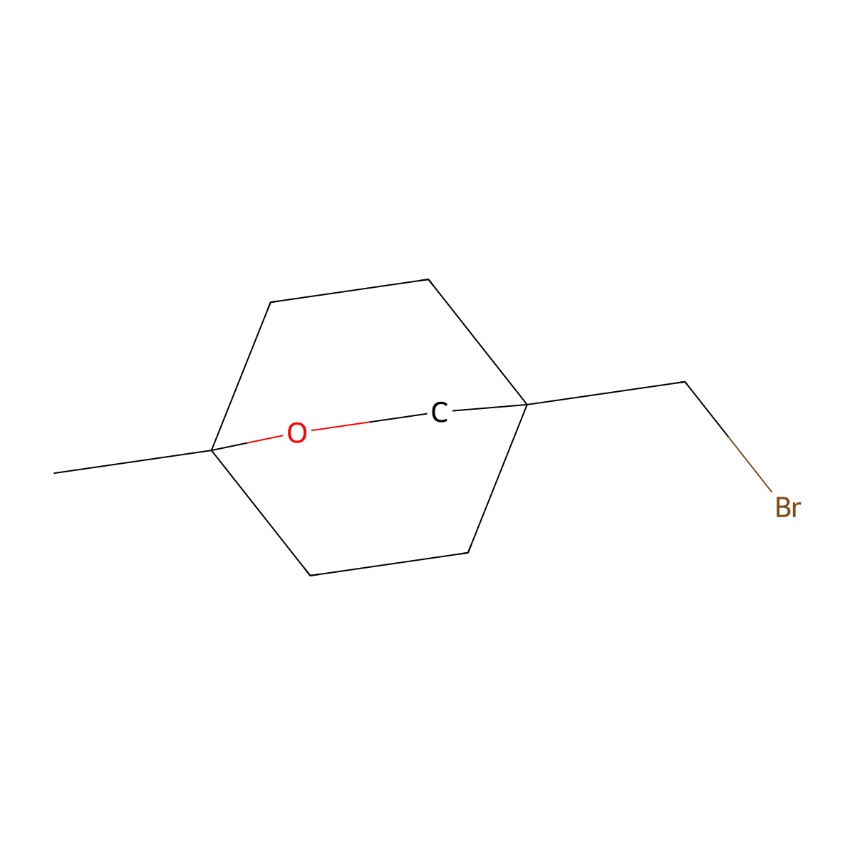 (1r,4r)-4-(Bromomethyl)-1-methyl-2-oxabicyclo(2.2.2)octane molecular structure, CAS 2137033-85-1