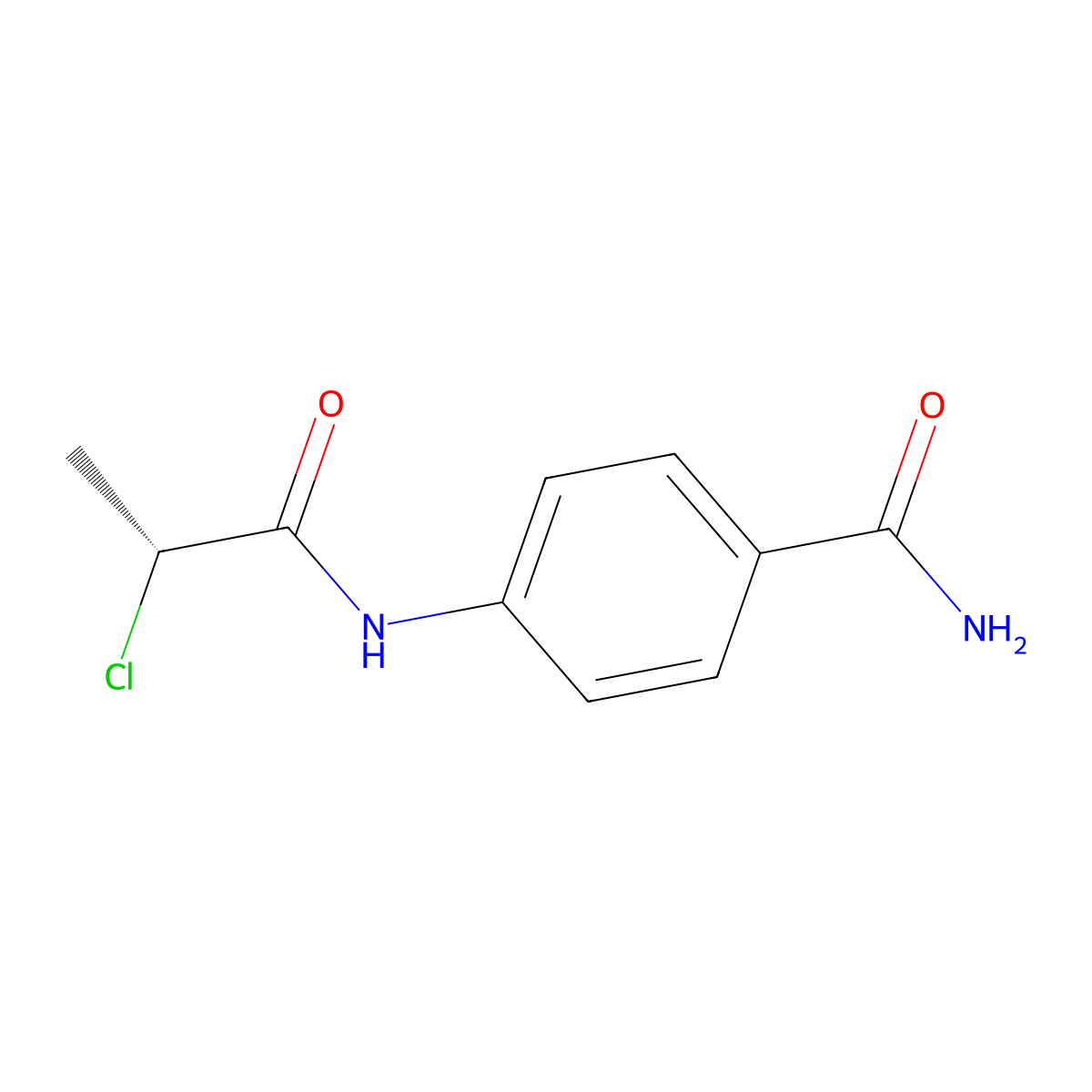 4-[(2R)-2-chloropropanamido]benzamide molecular structure, CAS 2137036-65-6