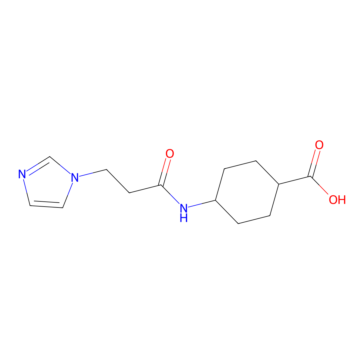 4-[3-(1H-imidazol-1-yl)propanamido]cyclohexane-1-carboxylic acid molecular structure, CAS 2137037-46-6