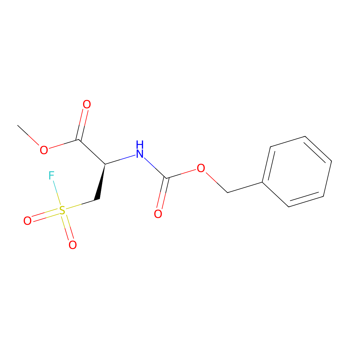 methyl (2R)-3-fluorosulfonyl-2-(phenylmethoxycarbonylamino)propanoate molecular structure, CAS 2137037-51-3