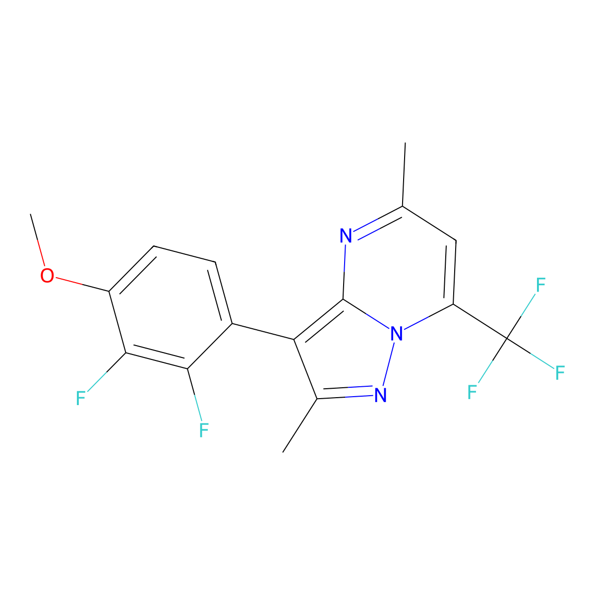 3-(2,3-Difluoro-4-methoxyphenyl)-2,5-dimethyl-7-(trifluoromethyl)pyrazolo[1,5-a]pyrimidine molecular structure, CAS 2137047-43-7