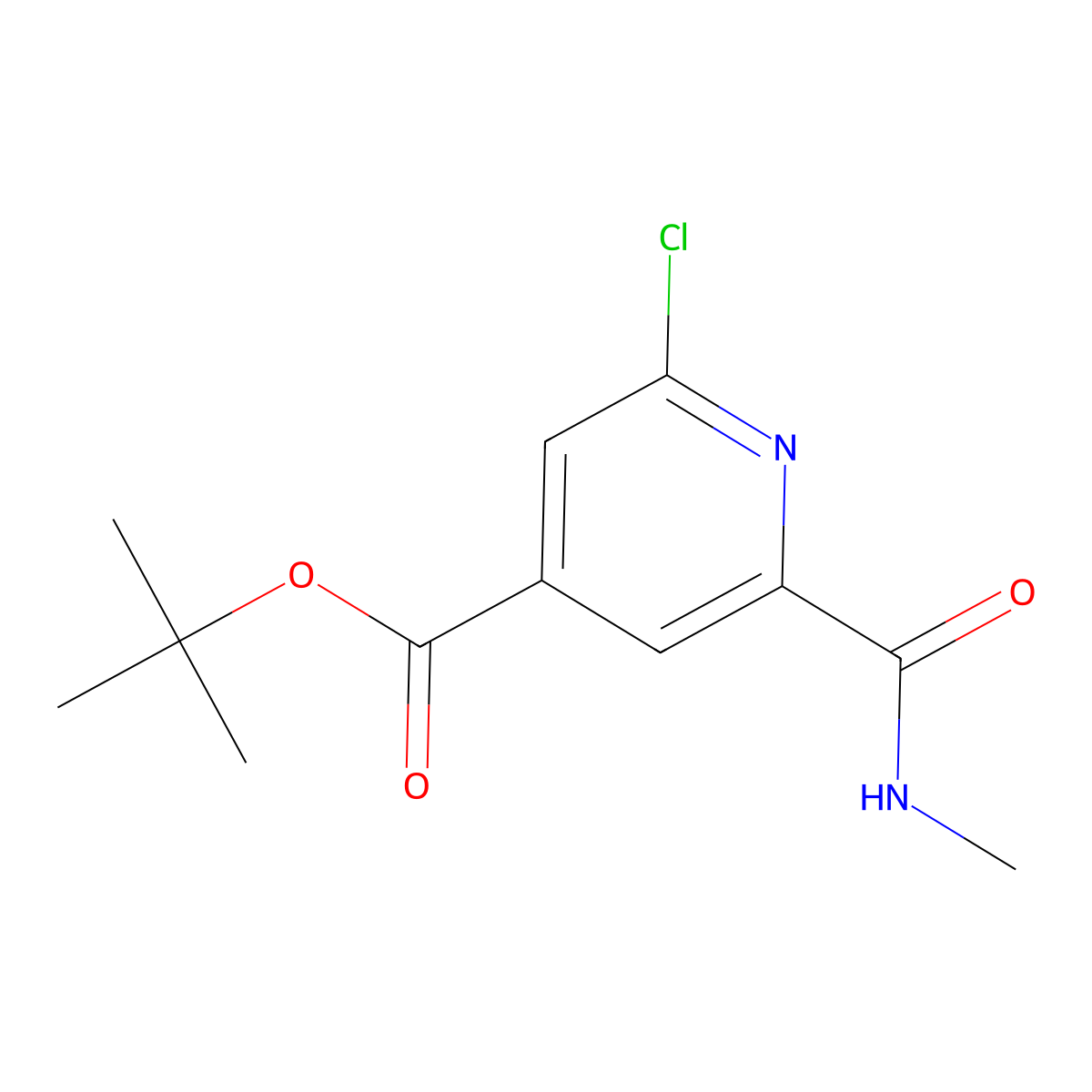 tert-Butyl 2-chloro-6-(methylcarbamoyl)isonicotinate molecular structure, CAS 2137056-48-3