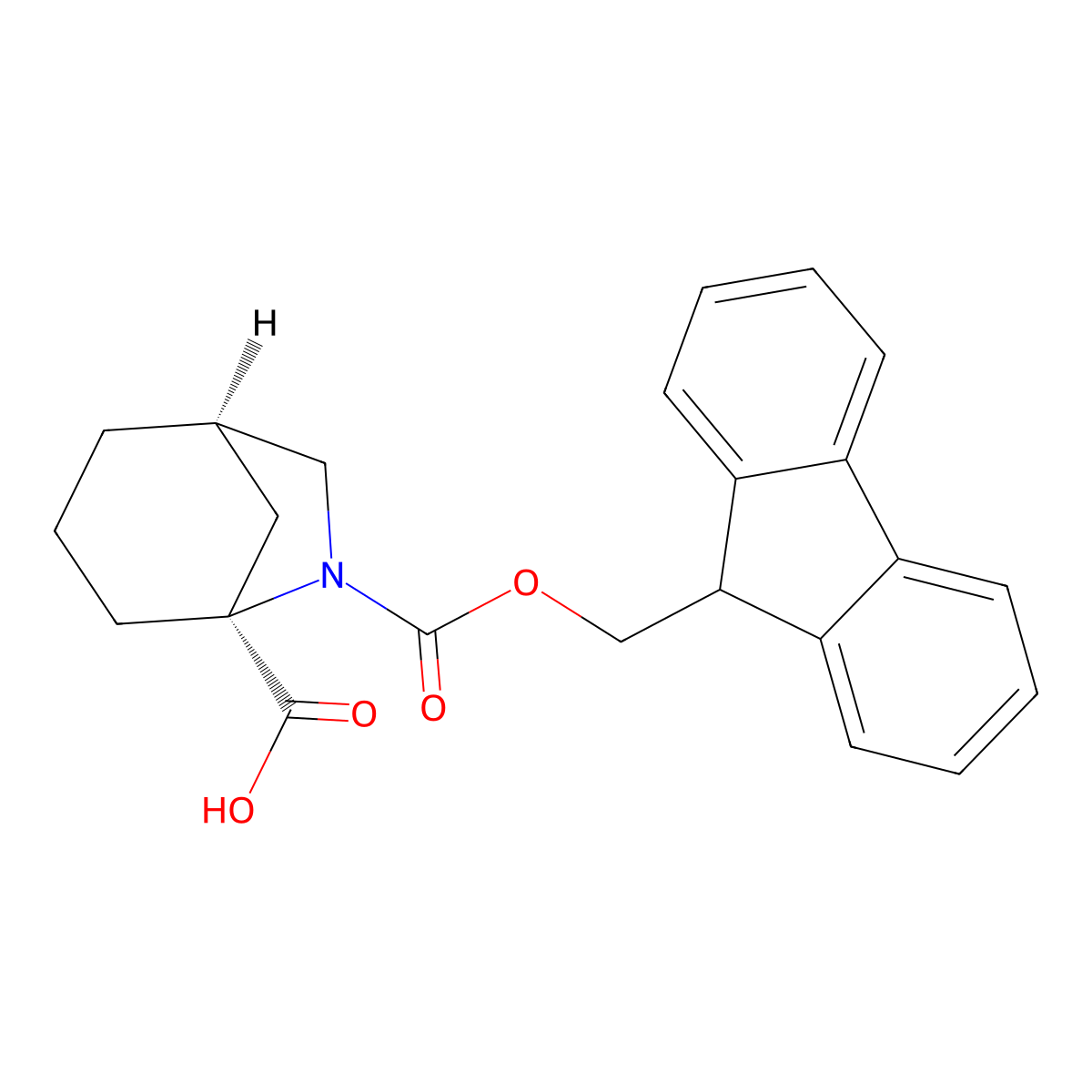 (1R,5S)-6-(9H-fluoren-9-ylmethoxycarbonyl)-6-azabicyclo[3.2.1]octane-5-carboxylic acid molecular structure, CAS 2137057-20-4