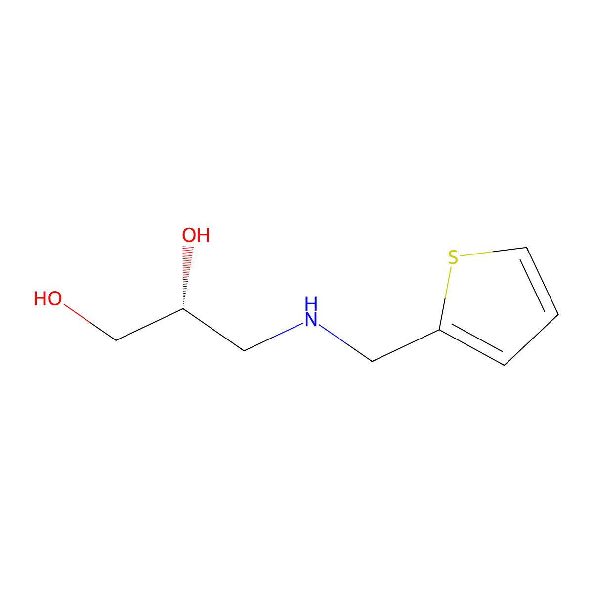 (2R)-3-{[(thiophen-2-yl)methyl]amino}propane-1,2-diol molecular structure, CAS 2137057-34-0