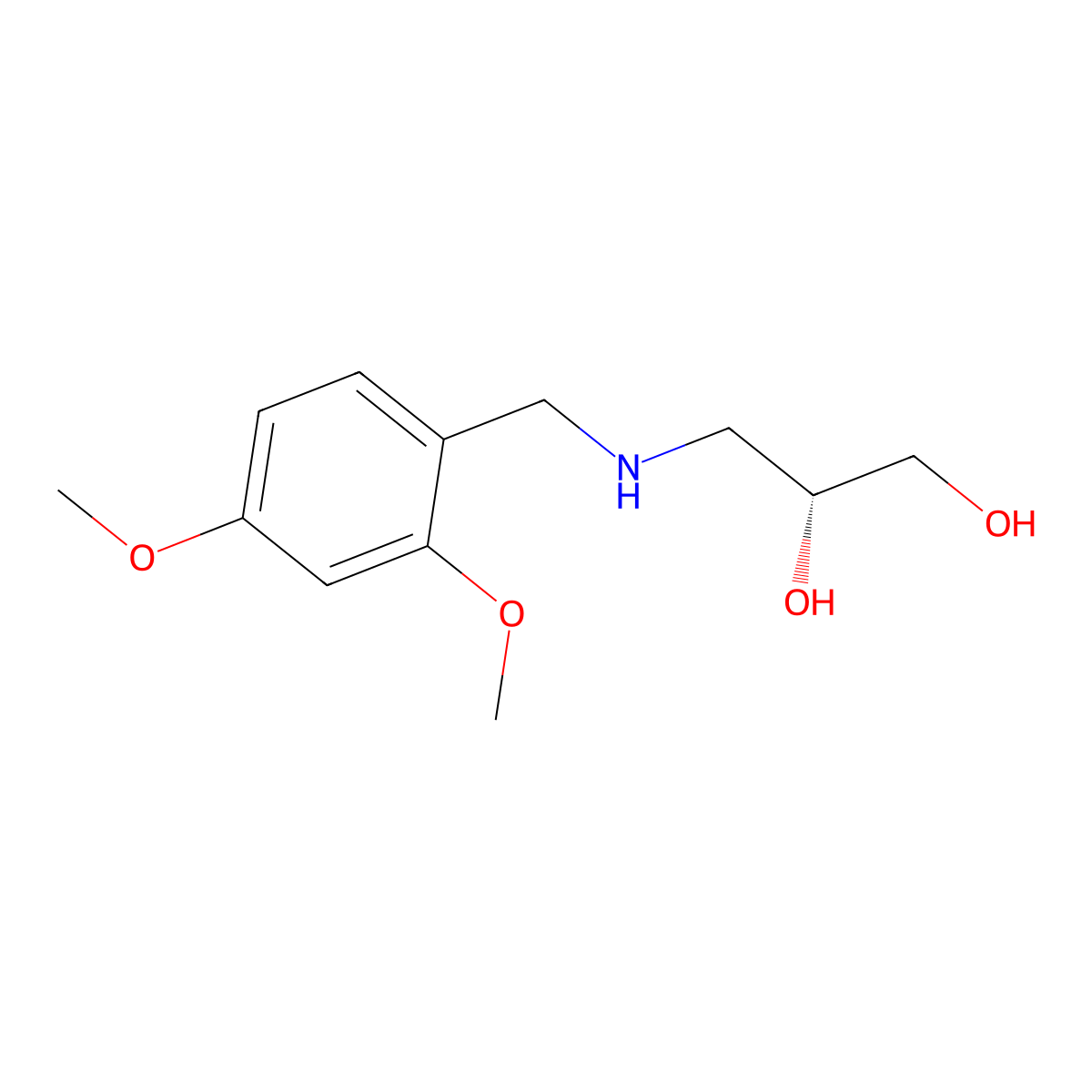(2R)-3-{[(2,4-dimethoxyphenyl)methyl]amino}propane-1,2-diol molecular structure, CAS 2137057-43-1