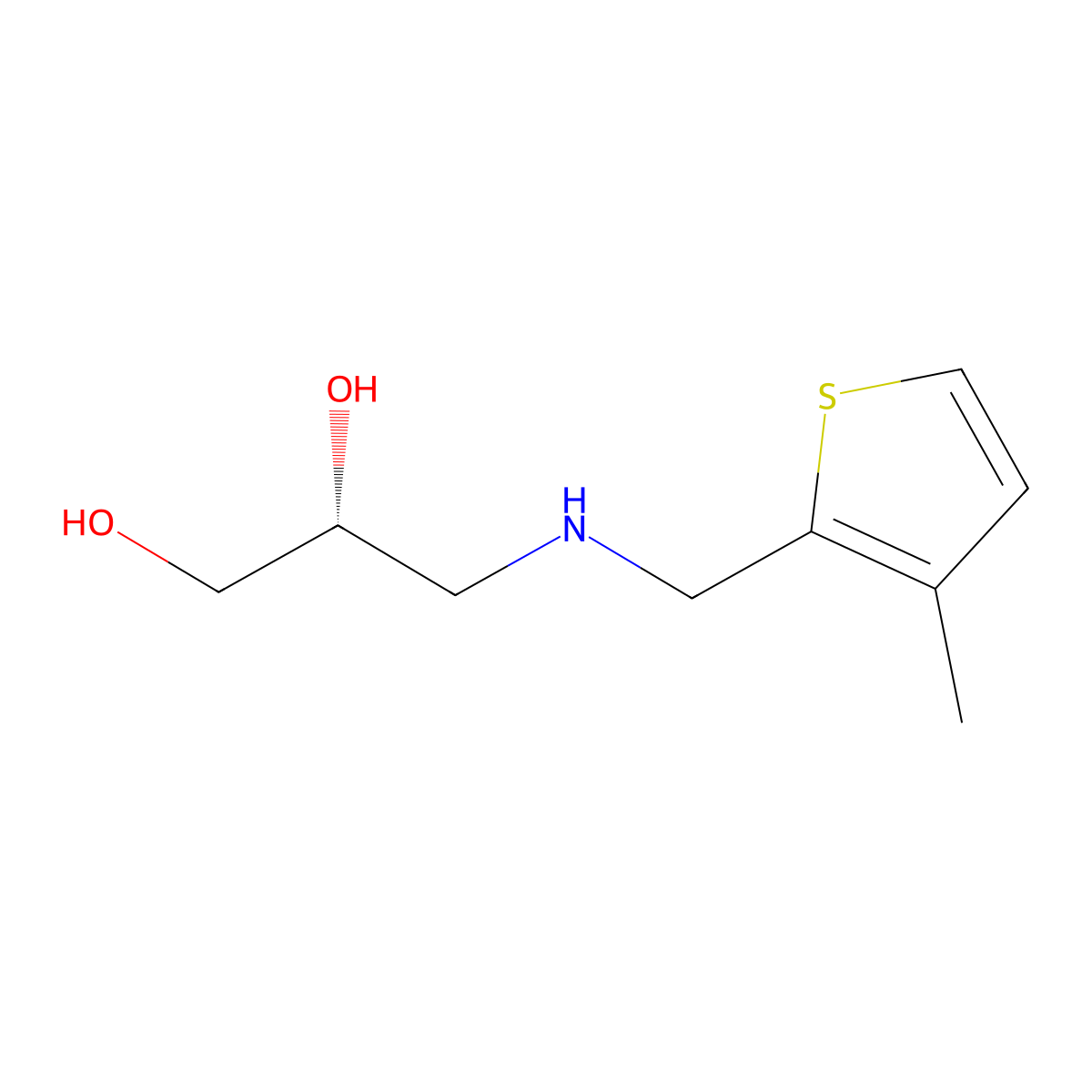 (2R)-3-{[(3-methylthiophen-2-yl)methyl]amino}propane-1,2-diol molecular structure, CAS 2137057-48-6