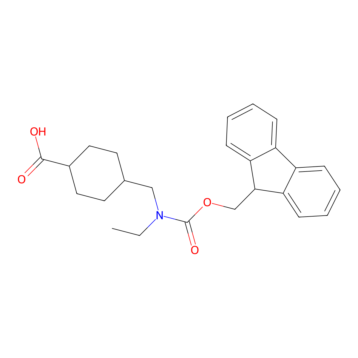 4-{[ethyl({[(9H-fluoren-9-yl)methoxy]carbonyl})amino]methyl}cyclohexane-1-carboxylic acid molecular structure, CAS 2137057-66-8