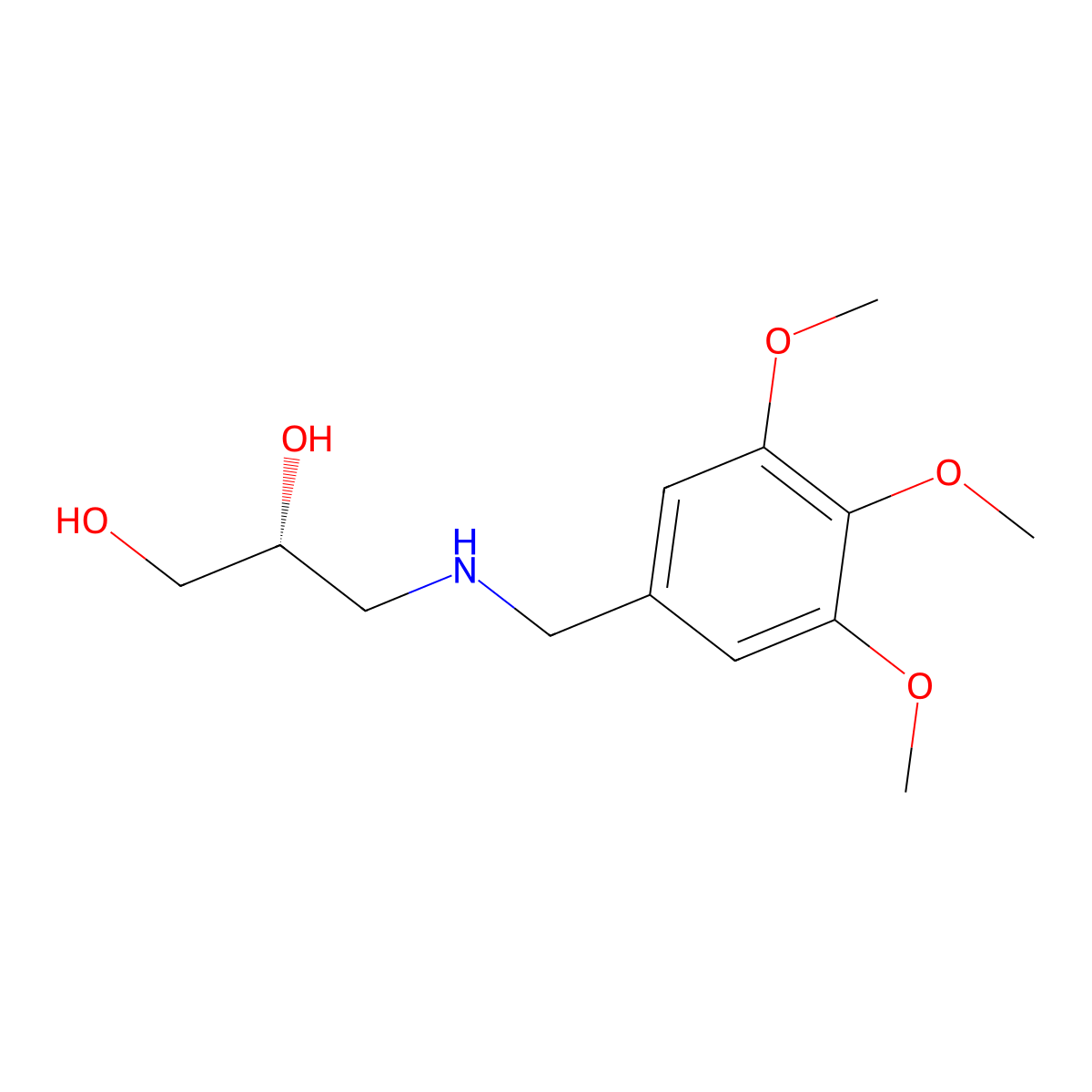 (2R)-3-{[(3,4,5-trimethoxyphenyl)methyl]amino}propane-1,2-diol molecular structure, CAS 2137057-70-4