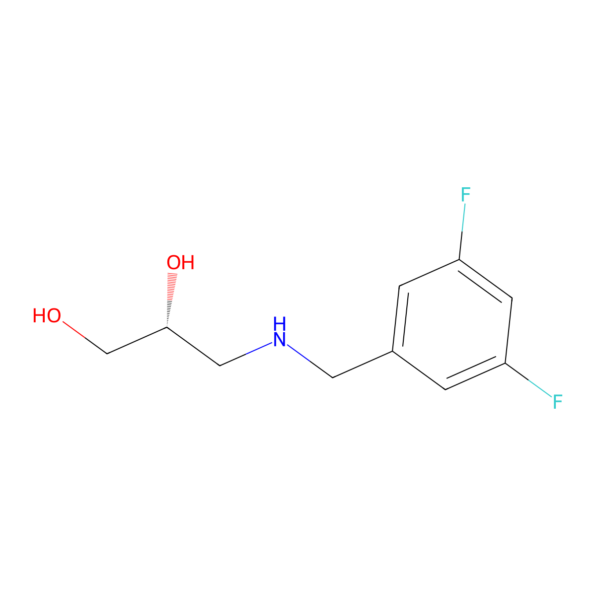 (2R)-3-{[(3,5-difluorophenyl)methyl]amino}propane-1,2-diol molecular structure, CAS 2137057-87-3