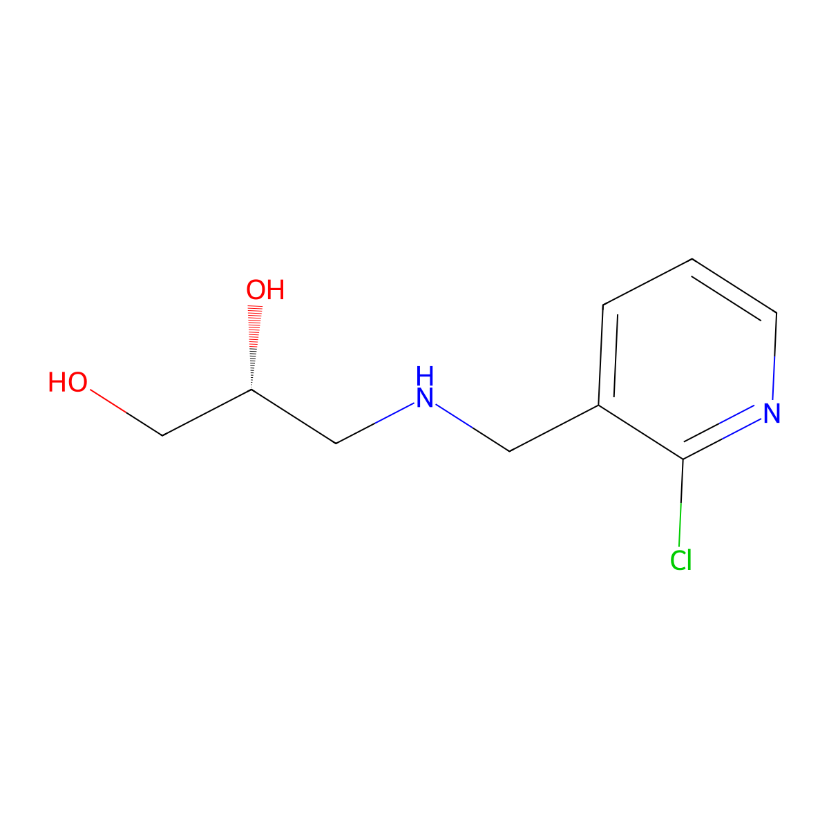(2R)-3-{[(2-chloropyridin-3-yl)methyl]amino}propane-1,2-diol molecular structure, CAS 2137057-89-5