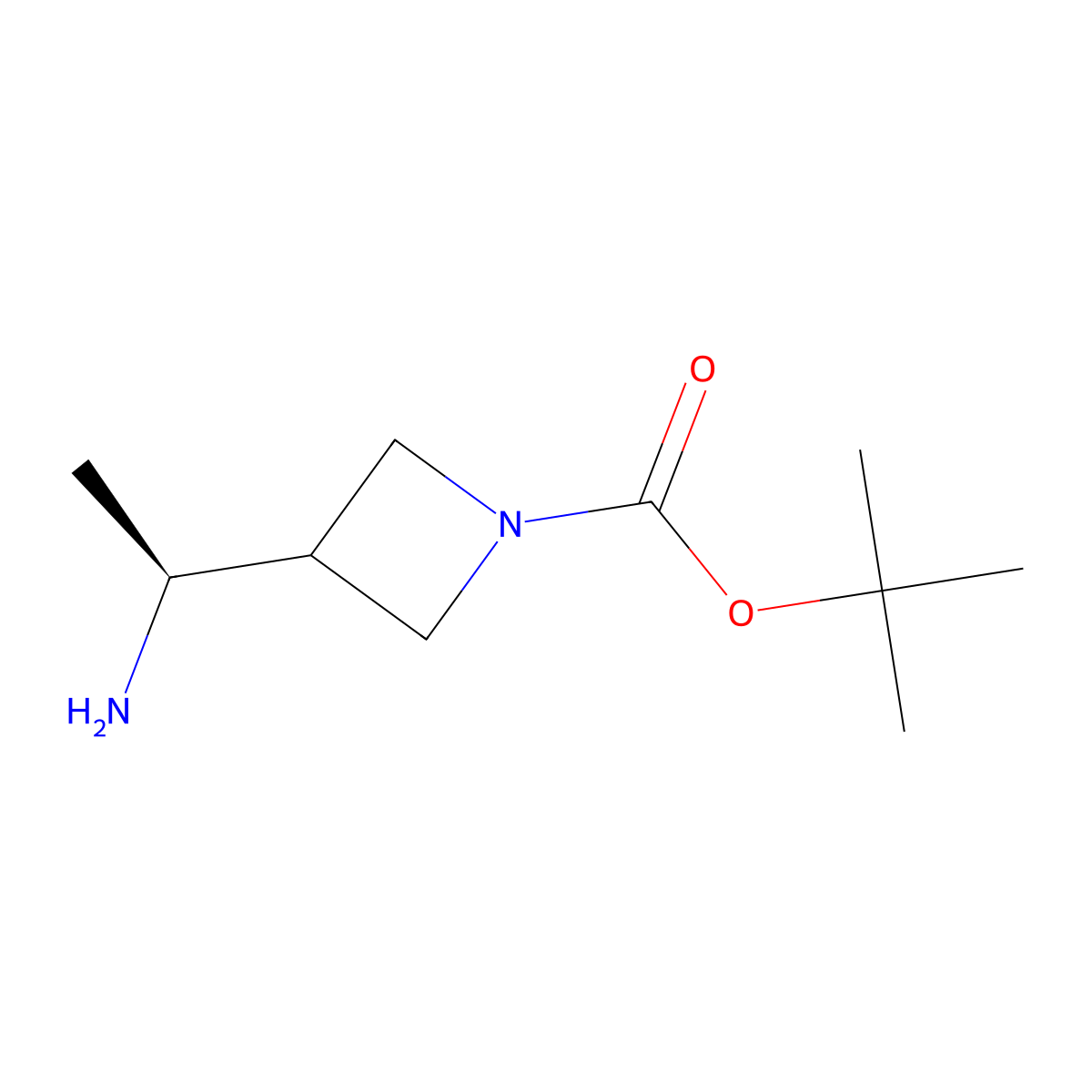 tert-butyl 3-((1S)-1-aminoethyl)azetidine-1-carboxylate molecular structure, CAS 2137058-21-8