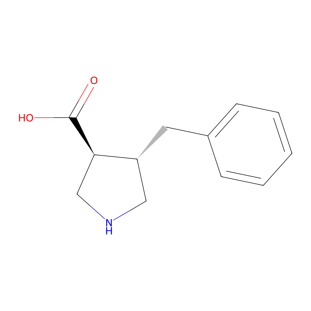 (3S,4S)-4-benzylpyrrolidine-3-carboxylic acid molecular structure, CAS 2137061-75-5