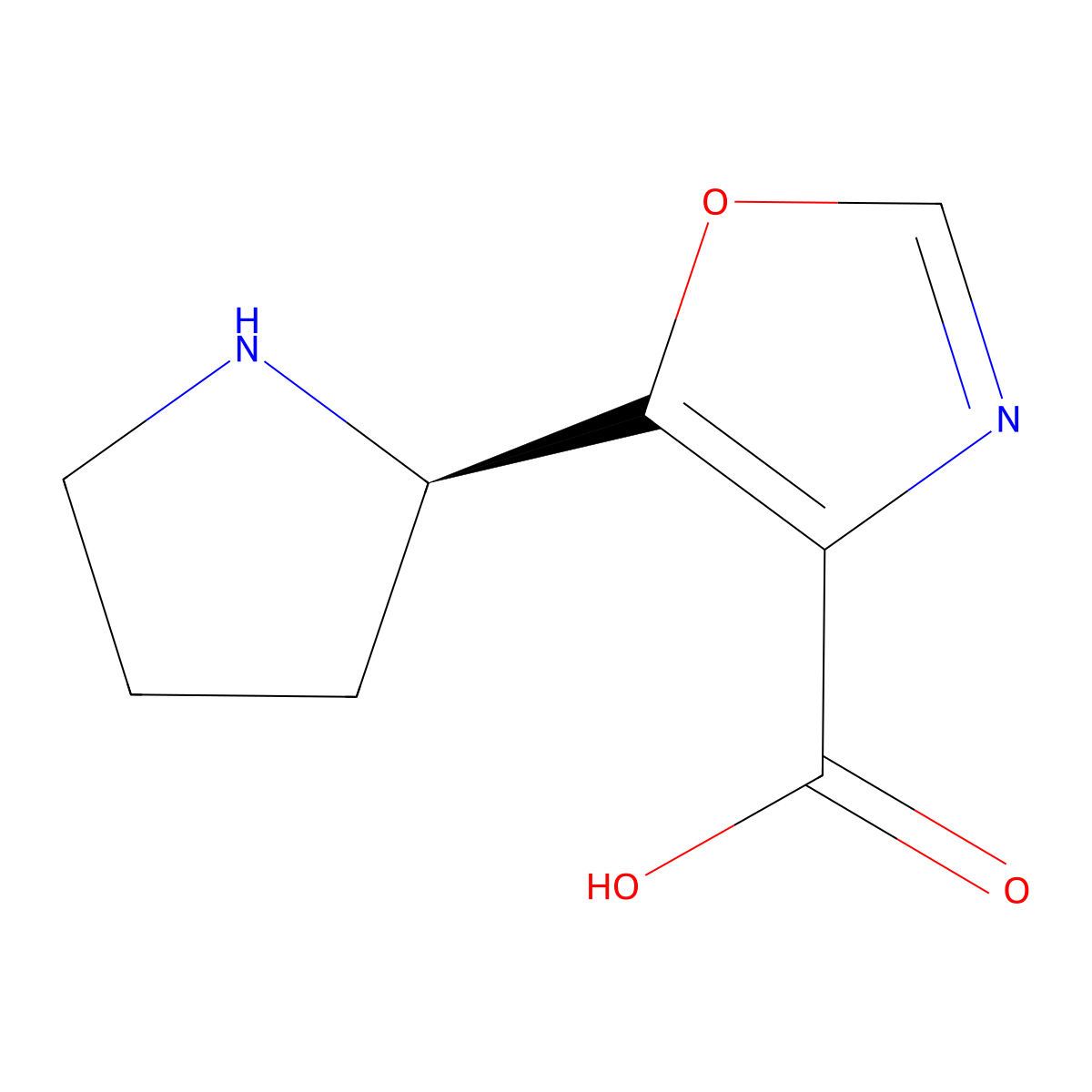 (R)-5-(Pyrrolidin-2-YL)oxazole-4-carboxylic acid molecular structure, CAS 2137061-91-5